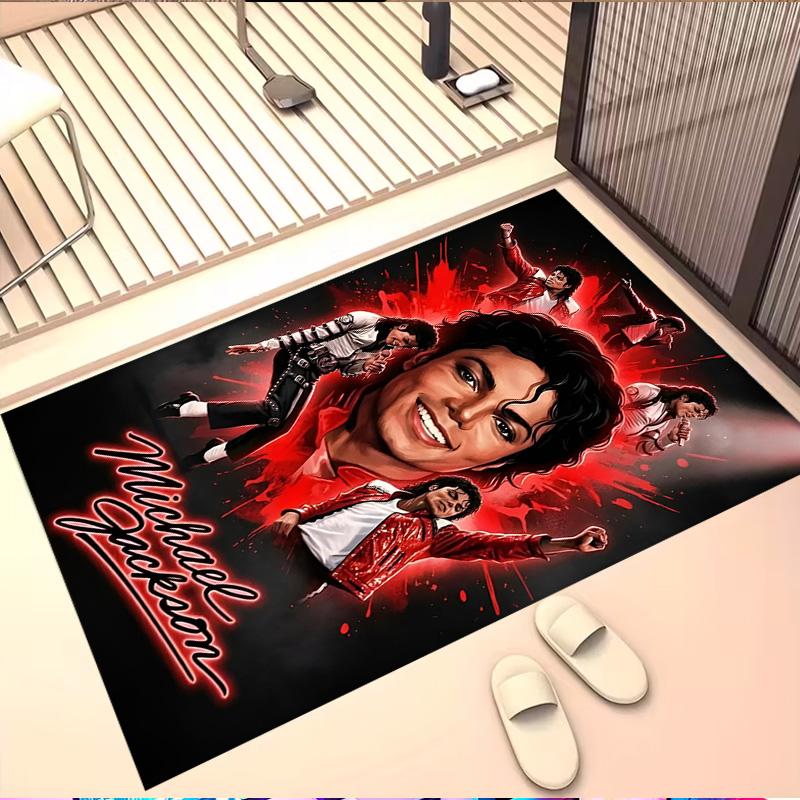 Michael Jackson Print Rug, Washable Floor Carpet, For Entryway Dorm Laundry Room Office Study, Home Decor Birthday Christmas Gift
