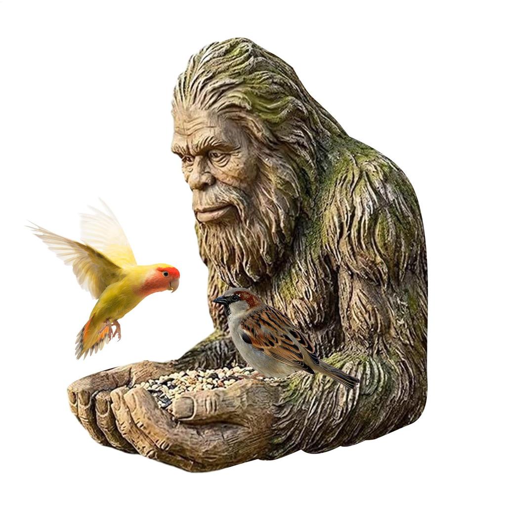 Big-foot Bird Feeder Garden Sculpture Birdfeeder Yard Art Decoration Wild Bird Feeding Station Resin Crafts For Patio Yard