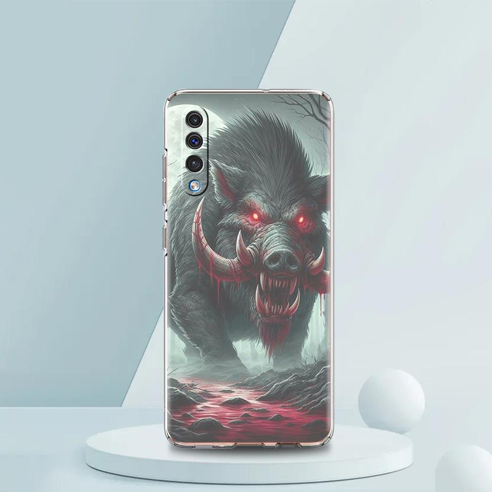 Transparent Phone Case for Samsung Galaxy A16 A14 A12 A22 A24 A42 A02 A03S A06 A20 A30 A40 Soft TPU Cover Wild Boar Pattern Bags