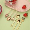 Set of 3 Steel Tea Spoon Small Household Ice Cream Spoons and Fork Kitchenwares