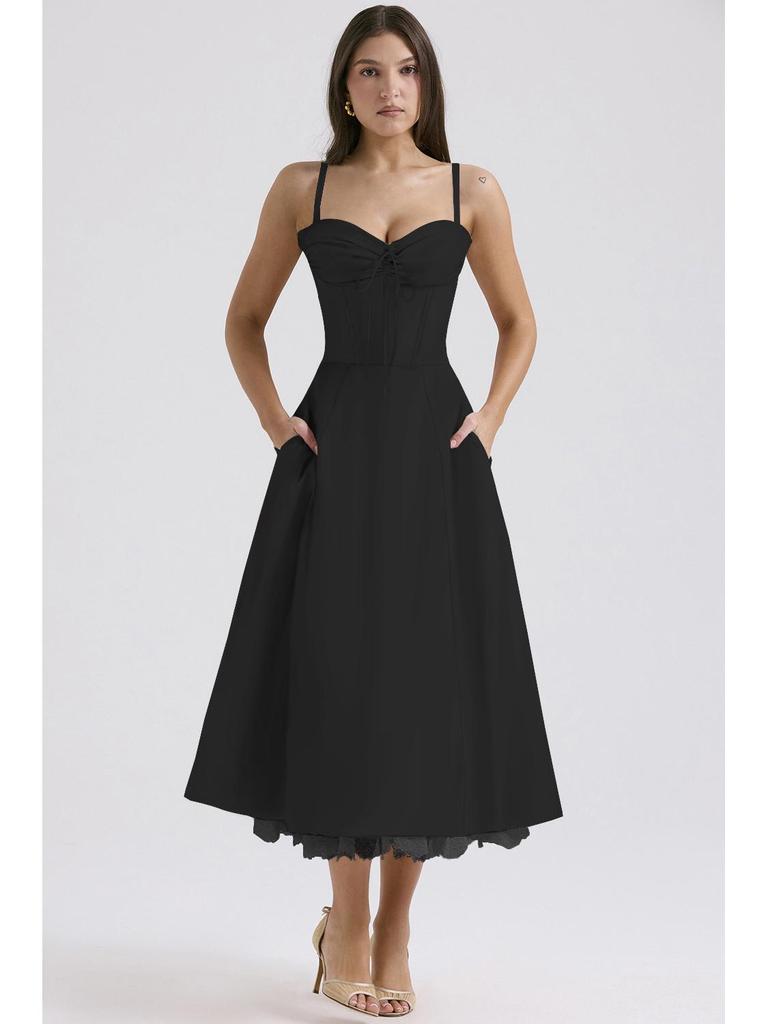 European & American Floral French Style Summer Camisole Dress – Gentle, Slimming Long Floral Dress