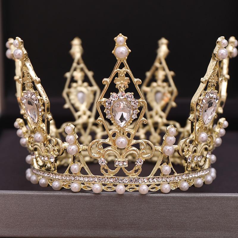 Halloween Party Fairytale Kingdom Happy Wedding Retro Color Crystal Rhinestone Tiaras Coronas Bride Wedding Crown for Bride