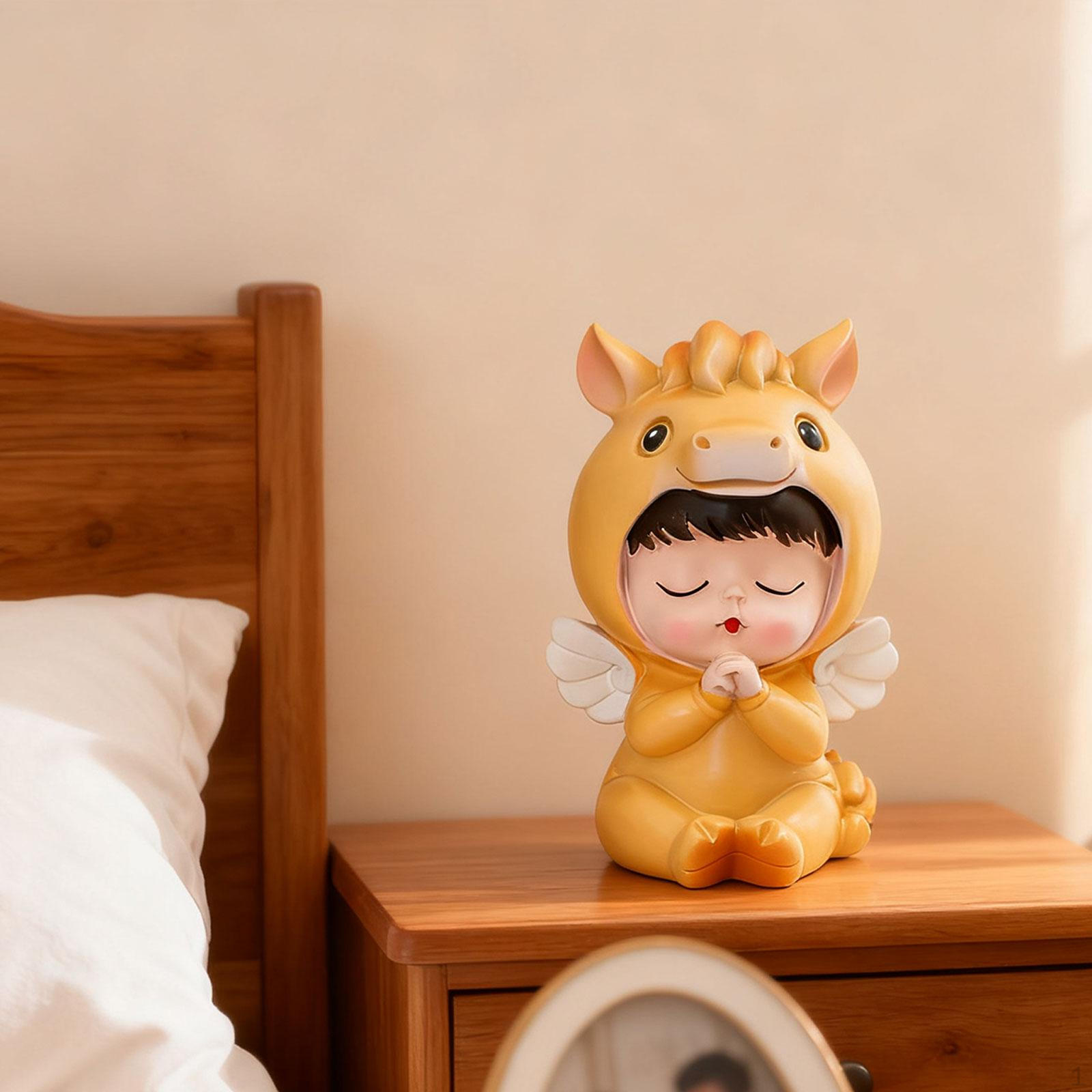 

Resin Horse Statue Chinese Animals Sculpture Year Figurine for Living Room D