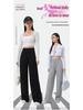Spring Women's Slimming High Waist Loose Fit Black Straight Leg Pants