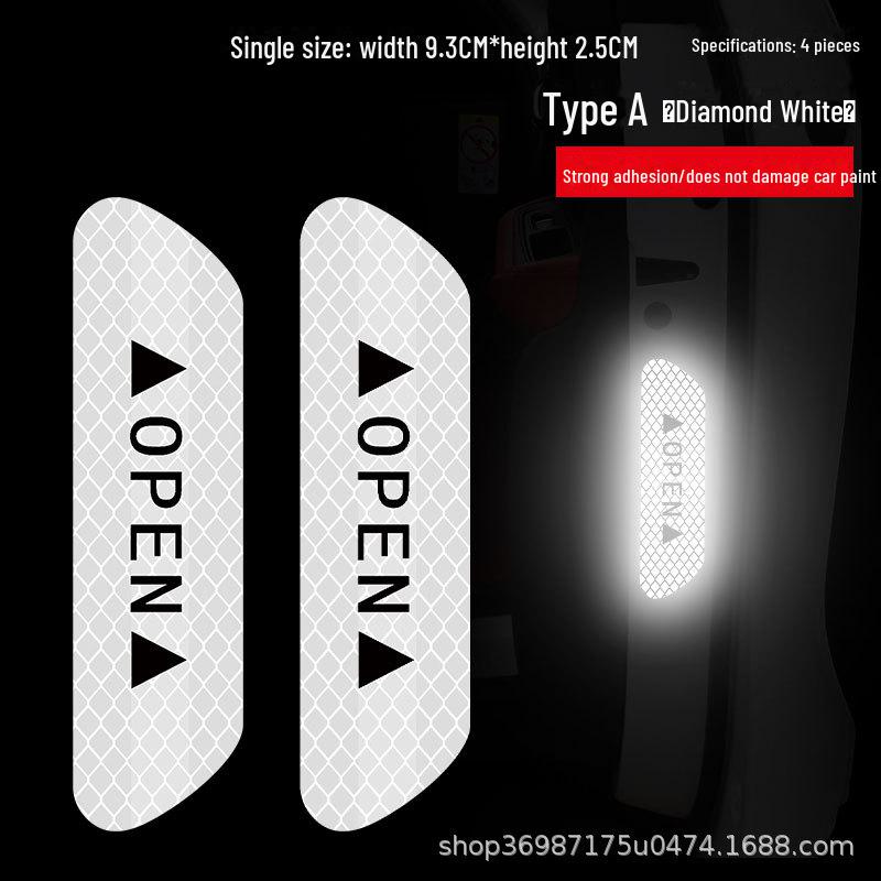 

Предупреждающие светоотражающие наклейки для открывания дверей автомобиля - набор из 4 штук для предотвращения столкновений