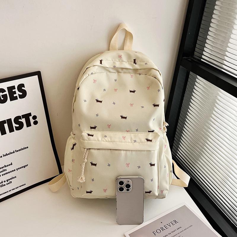 Blumen-Welpen-Rucksack - Niedlicher Schulrucksack mit großer Kapazität für Junior- und Highschool-Schüler