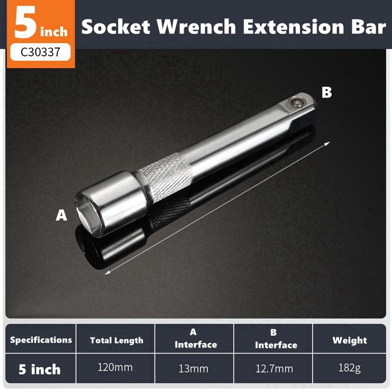 8-15 inch L Shape Socket Ratchet Wrench Extension Bar 1/2  Drive Socket Breaker L Shape Extension Bar Wrench, CR-V, Sliver