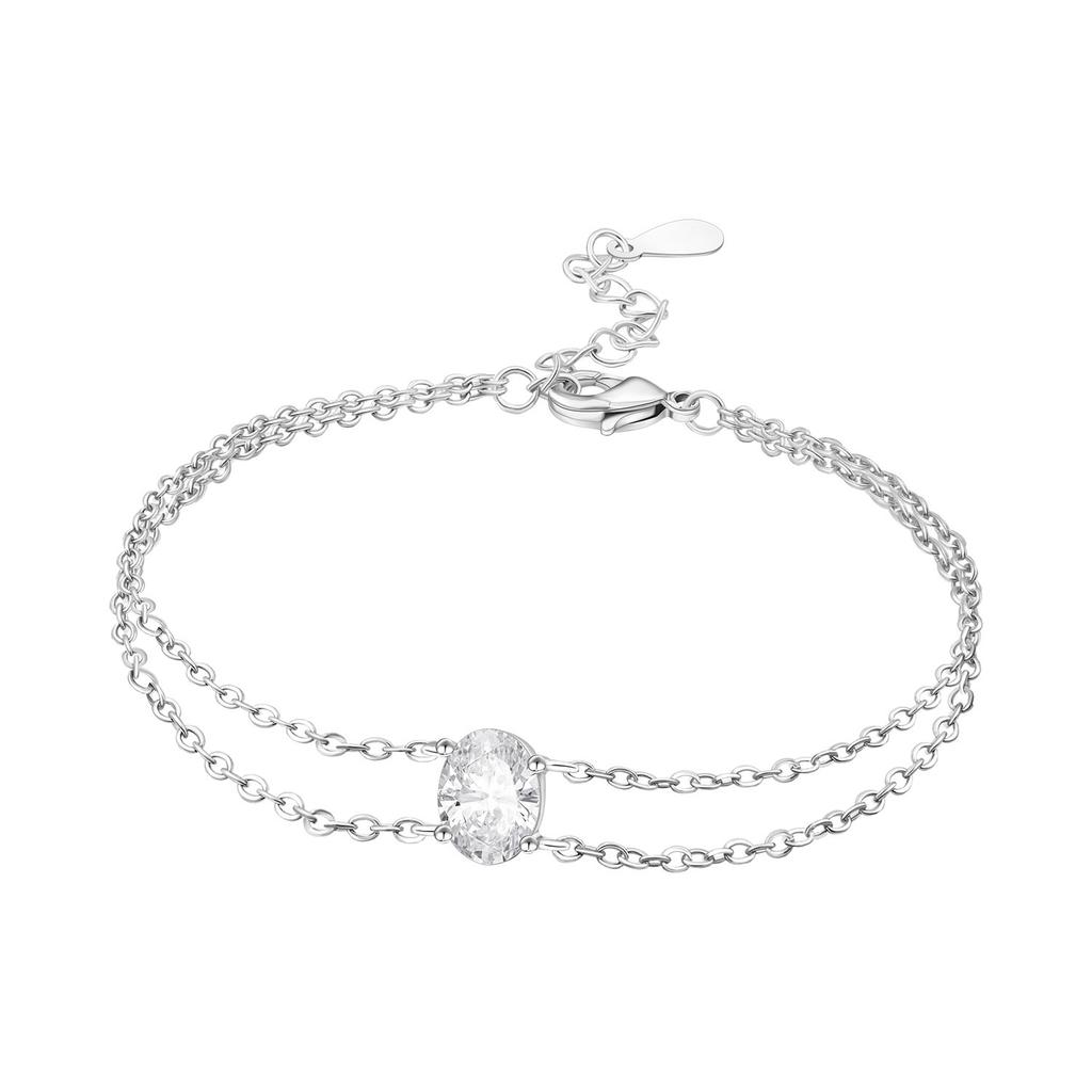 925 Silver Butterfly Moon Star Stone Bracelet Minimalist Jewelry
