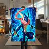Φανελένια Κουβέρτα με Εκτύπωση Greninja, Υψηλής Ποιότητας, Άνετη για Όλες τις Εποχές, Διακόσμηση Σπιτιού, Ζεστασιά και Άνεση