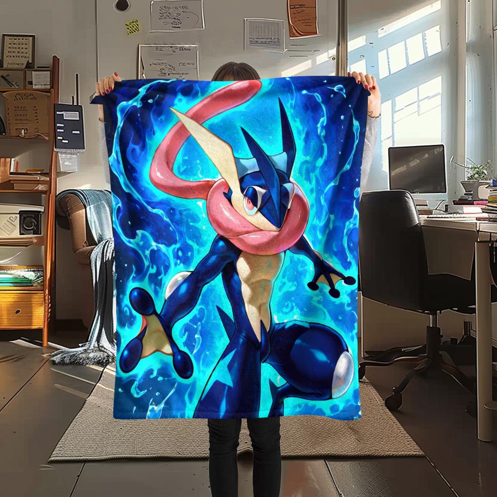 Φανελένια Κουβέρτα με Εκτύπωση Greninja, Υψηλής Ποιότητας, Άνετη για Όλες τις Εποχές, Διακόσμηση Σπιτιού, Ζεστασιά και Άνεση