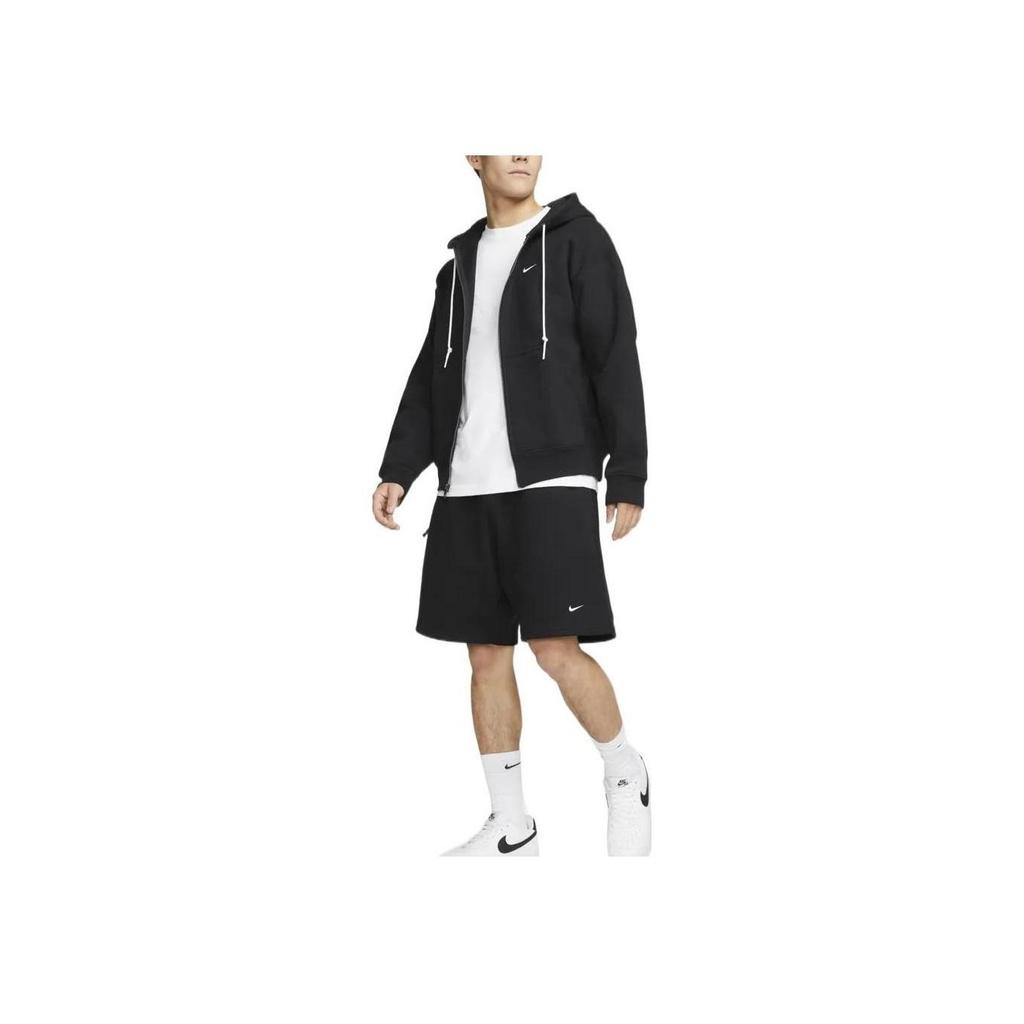 Nike Sportswear Men's Full Zip Hooded Jacket Embroidered Logo Soft Fleece Lined Regular Fit Casual Athletic Outerwear Black DR0404-010