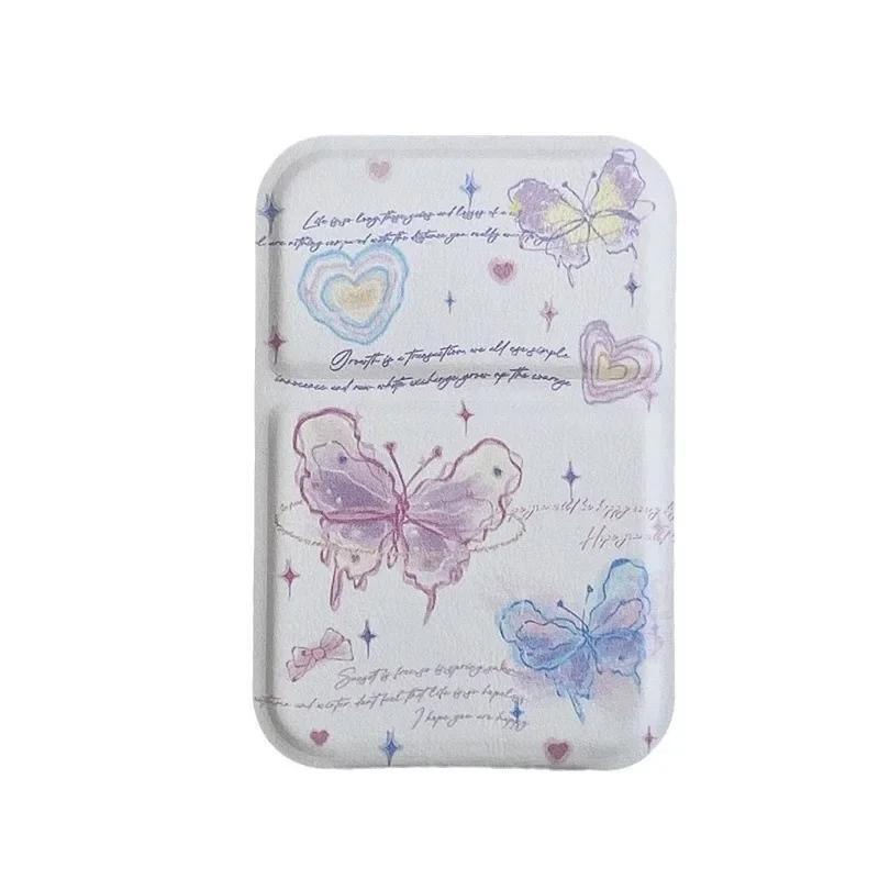 INS Ästhetischer Traum-Schmetterlings-Kunst-Klappspiegel, stehend, Schreibtisch-Dekor-Spiegel, für Mädchen, Reisen, tragbarer Mini-Taschen-Schminkspiegel