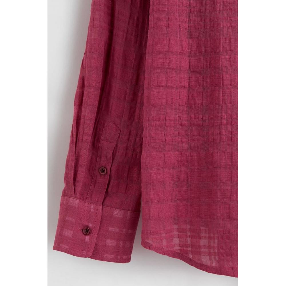 H M Linen Blend sHirt cHerry Color