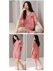 Women's Summer Modal Pajamas: Short Sleeve, Thin Style, with Chest Pads, Round Neck – Sweet Student Homewear