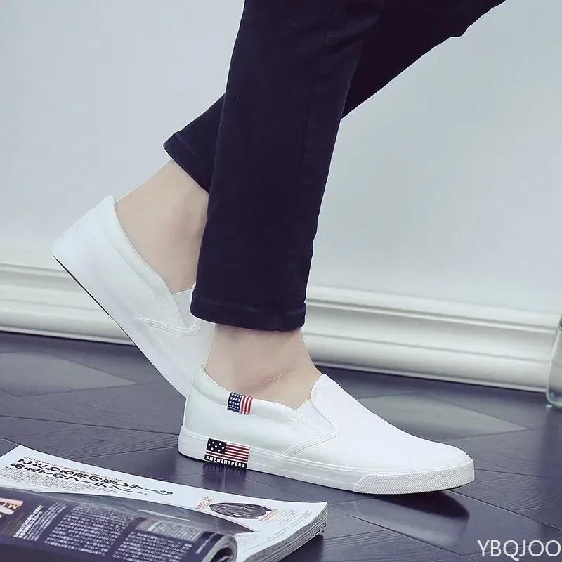 Herren Freizeitschuhe Canvas Luxus Herren Loafer Atmungsaktive Slip-on Flats Vulkanisierte Herrenschuhe Weiße Fahrschuhe Plus Größe 47