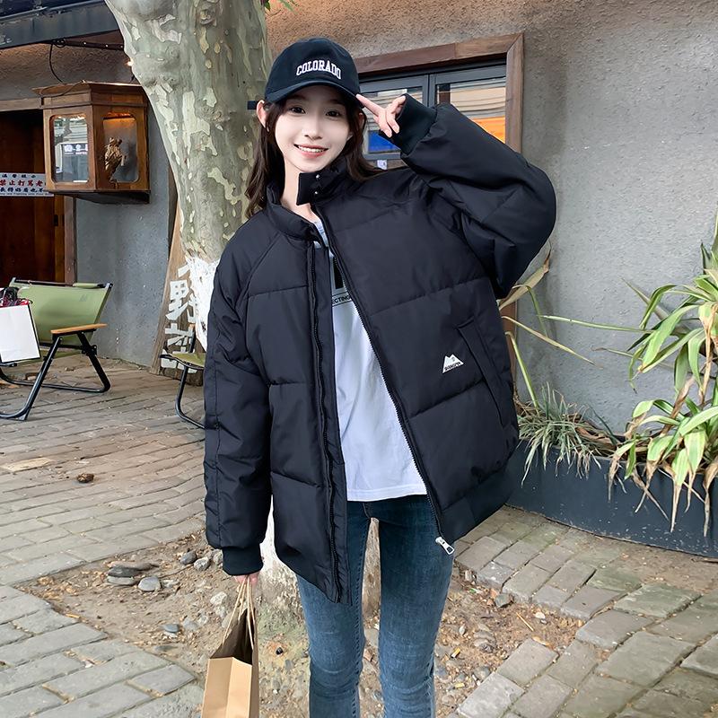 Hong Kong-style Baseball Uniform Stand-up Collar Women's Winter 2025 New Solid Color Collegiate Style Loose Warm Jacket Couple Cotton Jacket