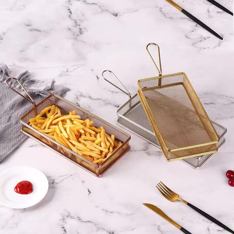 ZISIZ Long Handle Fine Mesh Snack Frying Basket