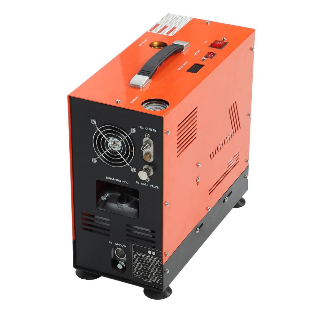 Portable Air Compressor 100‑300bar 1500‑4500psi Automatic Stop Double Cylinder PCP Air Compressor 1.5‑1.8cfm US Plug
