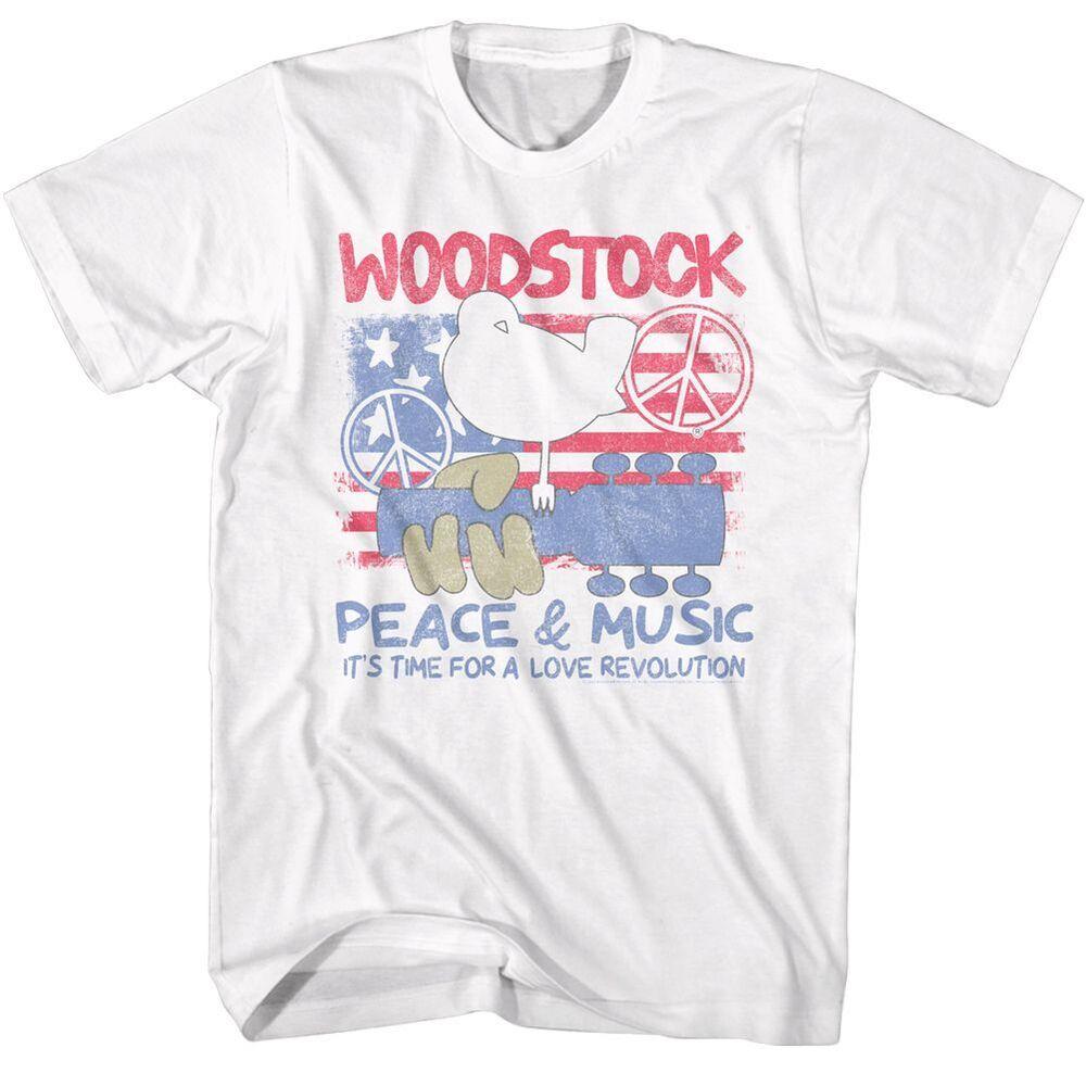 

Woodstock Patriotic Love Revolution White T-Shirt 4XL