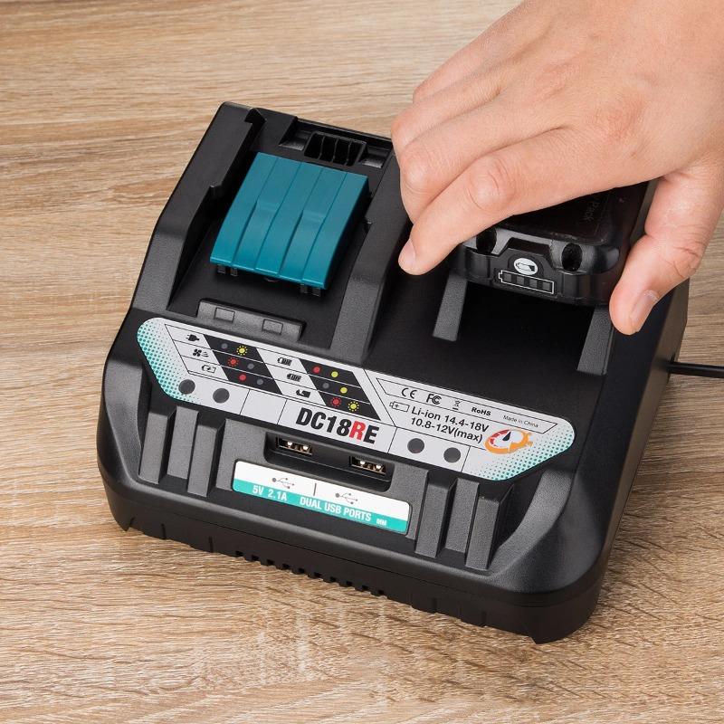 Fast Dual-Port Li-Ion Battery Charger For Makita 14.4V 10.8V 12V 18V BL1041 BL1430 BL1830 Li-ion Battery 3A Charger