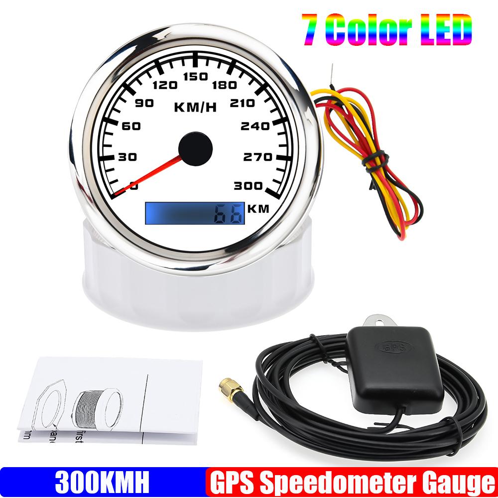 

300 км/ч 85 мм GPS спидометр водонепроницаемый 7 цветов подсветка одометр датчик скорости GPS антенна для яхты Mairne лодка автомобиль аксессуары