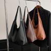Retro Solid Color Tote Bag - Versatile Large Capacity Women's Handbag