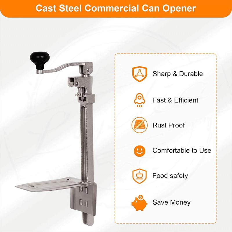 47cm Industrial Table Mount Bottle Tin Opener Heavy-Duty Manual Canned Fruit Bottle Opener Cast Steel Commercial Can Opener