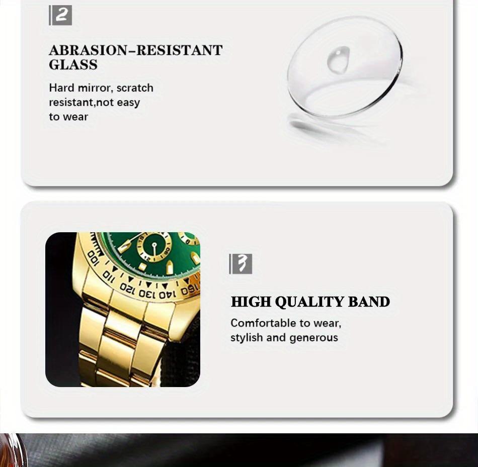Mode Herren Edelstahl Uhren Luxus Gold Quarz Armbanduhr Kalender Uhr Männer Business Casual Uhr Armband