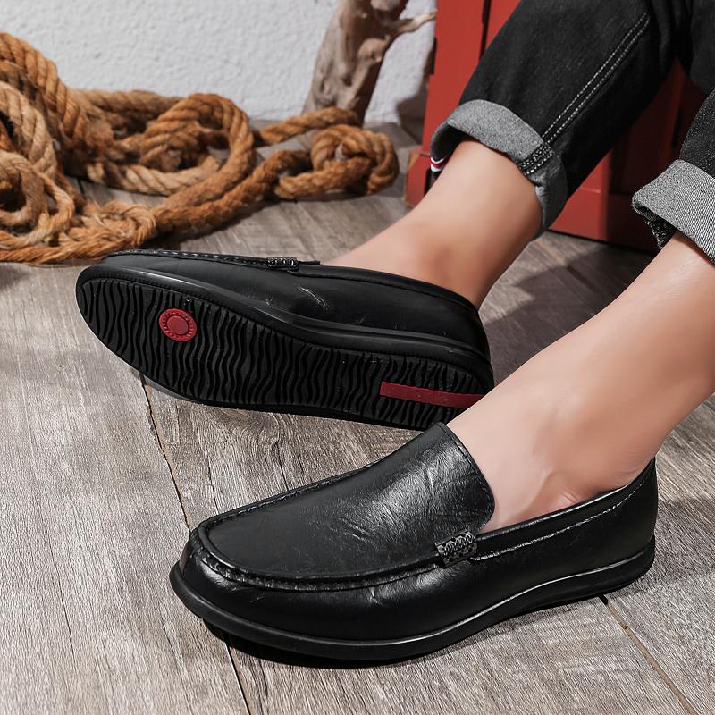 Fashion Men's Genuine Leather Loafers Slip-On Dress Shoes for Men Comfortable Hollow Out Casual Shoes Man Classic Lace-Up Formal Shoes
