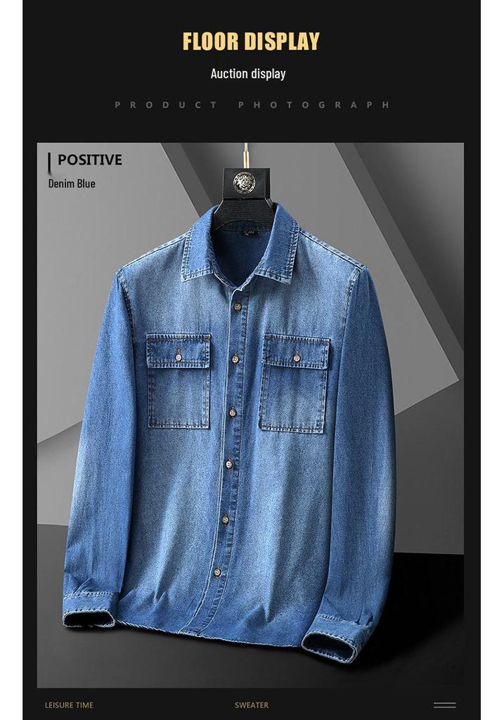 Men's Plus Size Casual Denim Jacket - Versatile Trend for Spring & Autumn