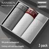 Nanjiren Men's Jacquard Antibacterial Cotton Boxer Briefs 3-Pack
