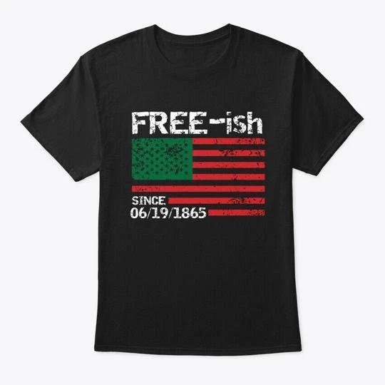 

Почти свободен с 1865 года Juneteenth Свободная футболка Сделано в США Размер от S до 5XL S