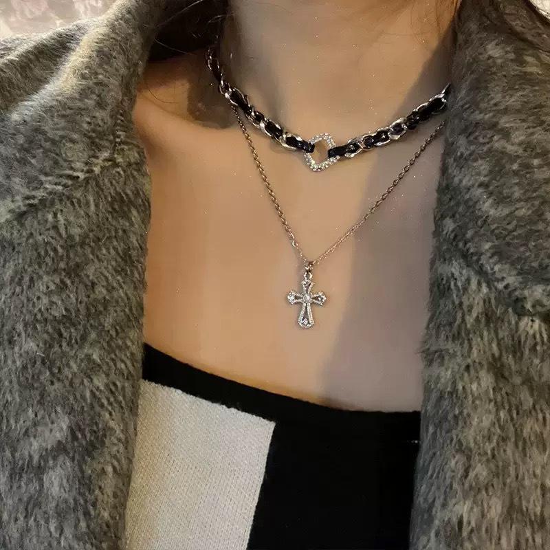 Starburst Double Layer Men's Necklace: Trendy, Light Luxury Hip Hop Style, Unisex Clavicle Chain