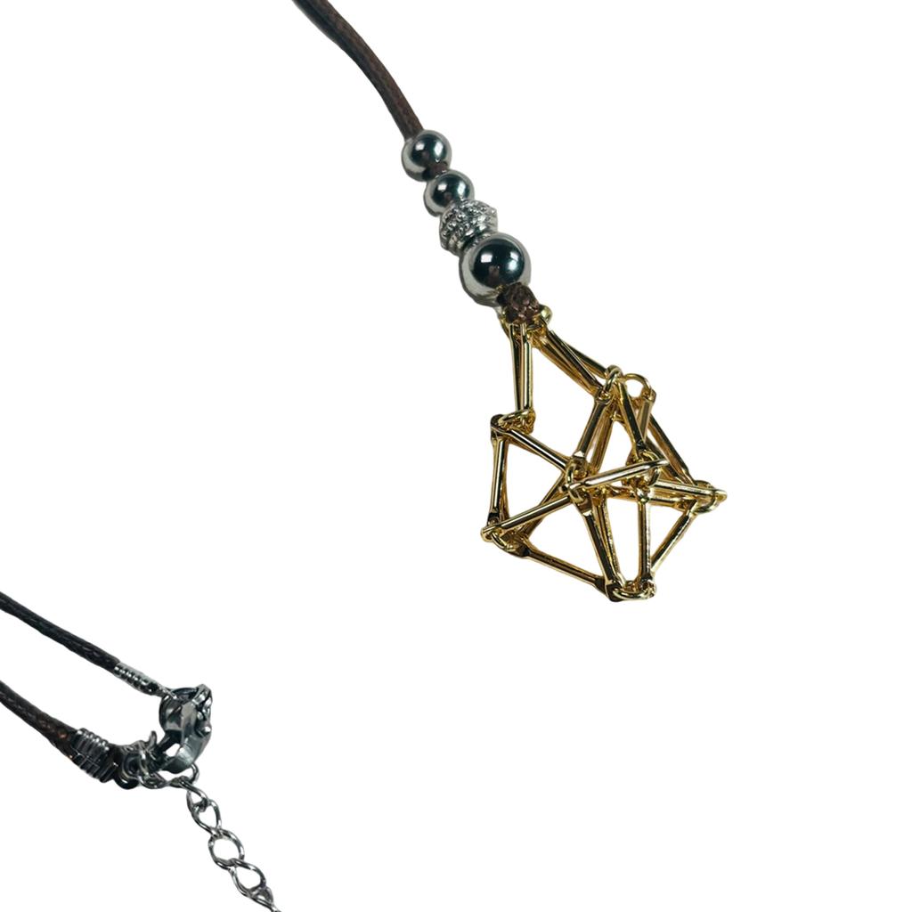 Adjustable Crystal Cage Necklace For Natural Stones Mesh Pendant Clavicle Chain Unisex Jewelry Gift For Men And Women