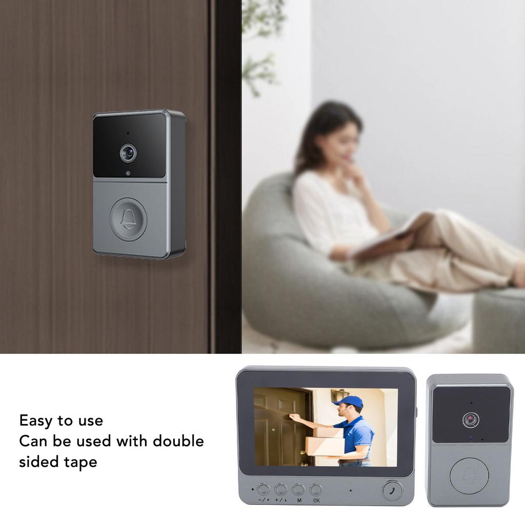 Video Doorbell Intercom System 2.4G Duplex Wireless Video Doorbell with Display Ding Dong Doorbell for Home Security