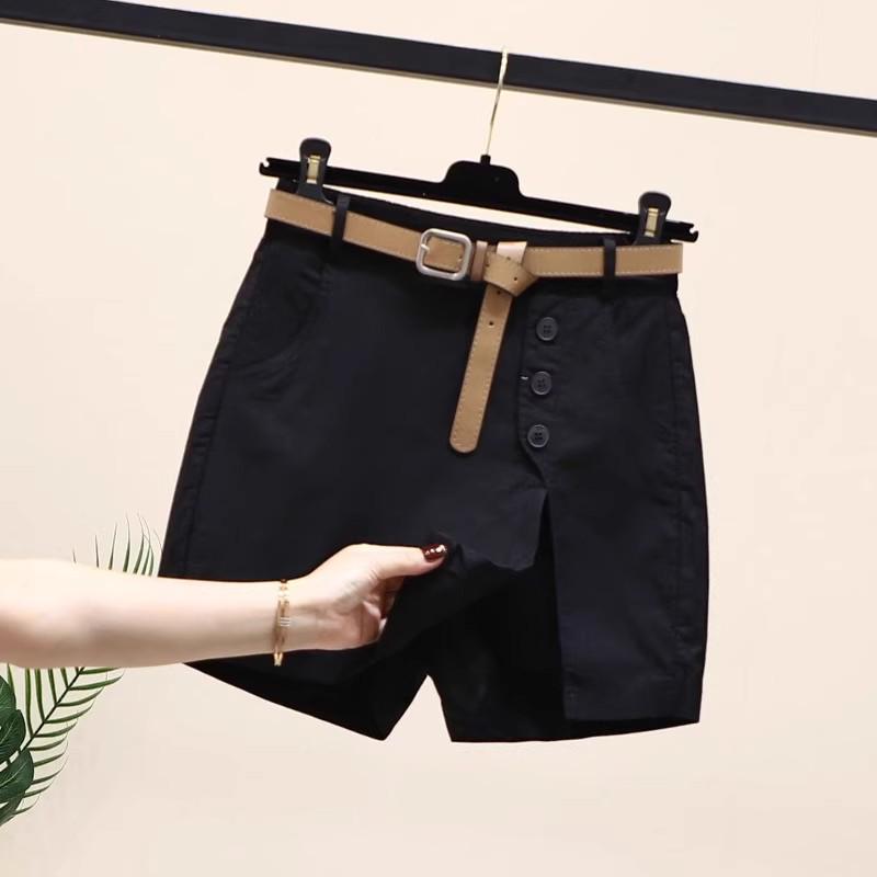 Women's High-Waisted Autumn Workwear Skirt Shorts: European Style, Slimming, Wide-Leg, Casual Hot Pants.