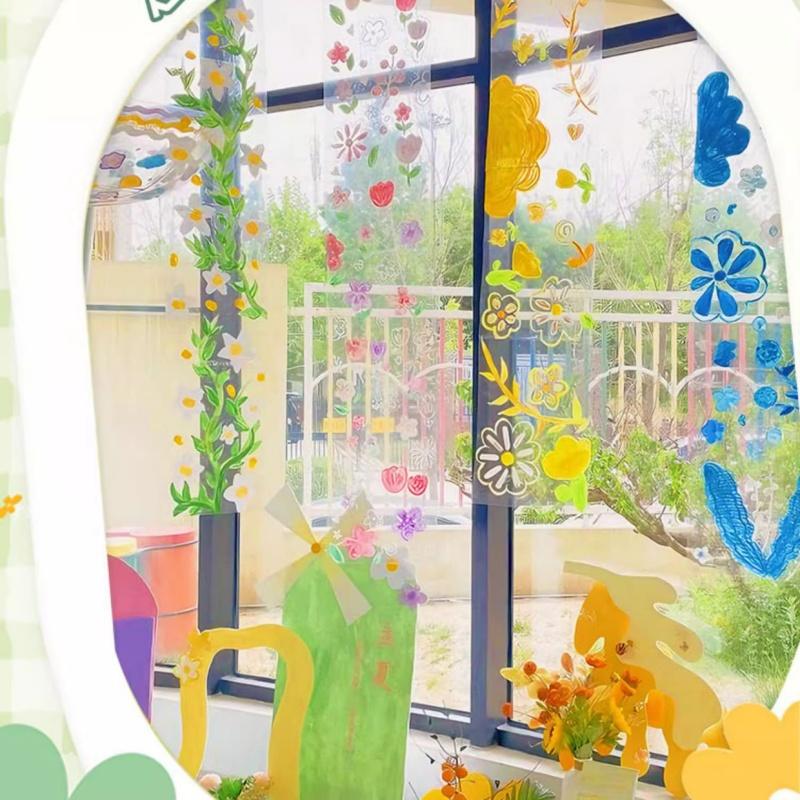 Transparente Selbstklebende Mal- und Graffiti-Folienrolle für Kinder, 2MIL/4MIL Sticker-Kunstpapier Klassenzimmer Heimwanddekor