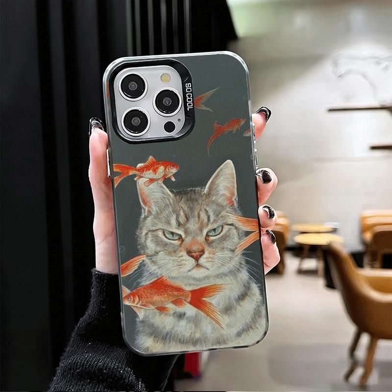 Funny Cats Fashion Style Shockproof Phone Case for iPhone 17 Air 16 16E 15 Pro Max 14 Plus 13 Mini 12 Back Cover Anti Fall Funda