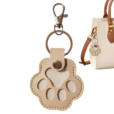 Pets Hair Storage Keychain Leather Paw Cat Puppy Keychains Hair Collector Pendant Keepsake Jewelry Charm Storage Collection Gift