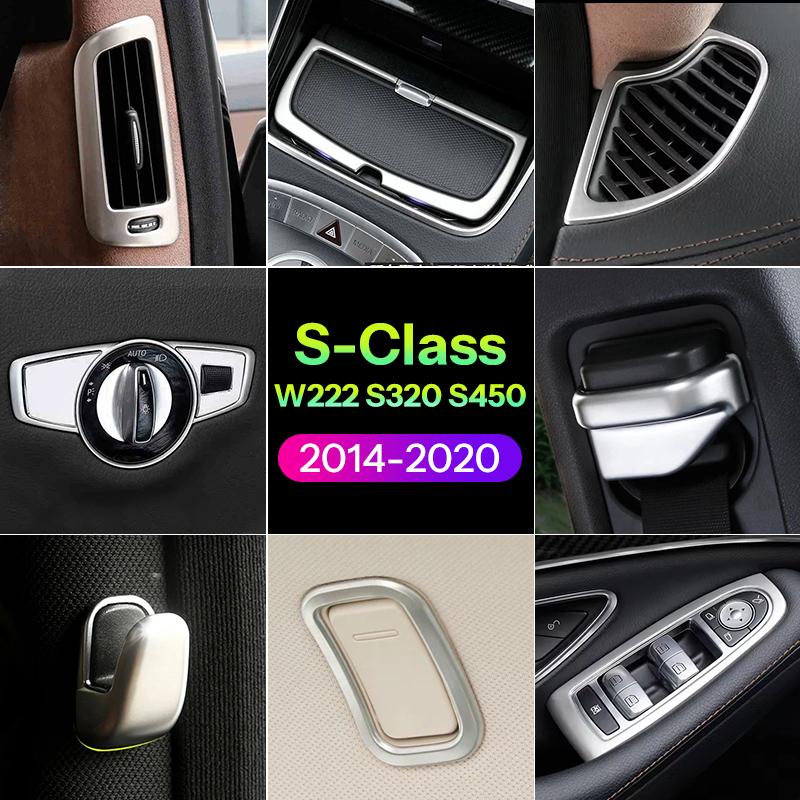 Pour Mercedes Benz Classe S W222 S320 S400 Accessoires de Panneau de Rangement pour Porte-Gobelet Automobile Styling Bande Décorative de Commande Centrale