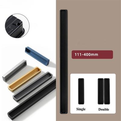 Modern Minimalist Embedded Grooved Sliding Door Handle Concealed Extended Cabinet Handle Wardrobe Closet Furniture Drawer Pulls