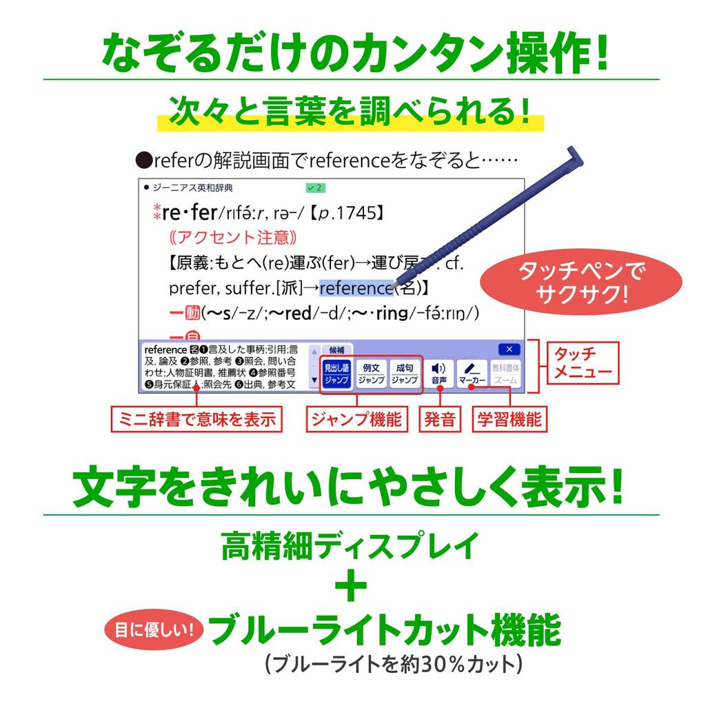 Casio Electronic Dictionary for High School Students 220 Ex-word (XD-SX4800WE, Contents, White, XD-SXN48WE Set)