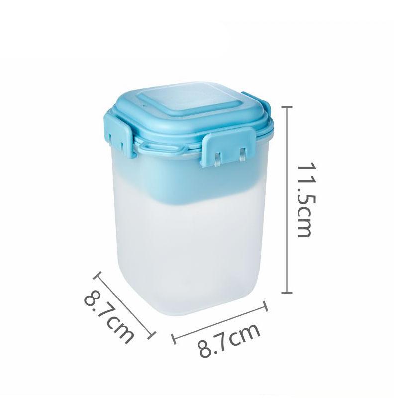 Doppelschichtiger Salatbecher mit Eisgittern und Löffel Gewürzregal 580ML Salatbecher Frischhaltebox Müsli Joghurtbecher Obst Lebensmittel Aufbewahrungsbox