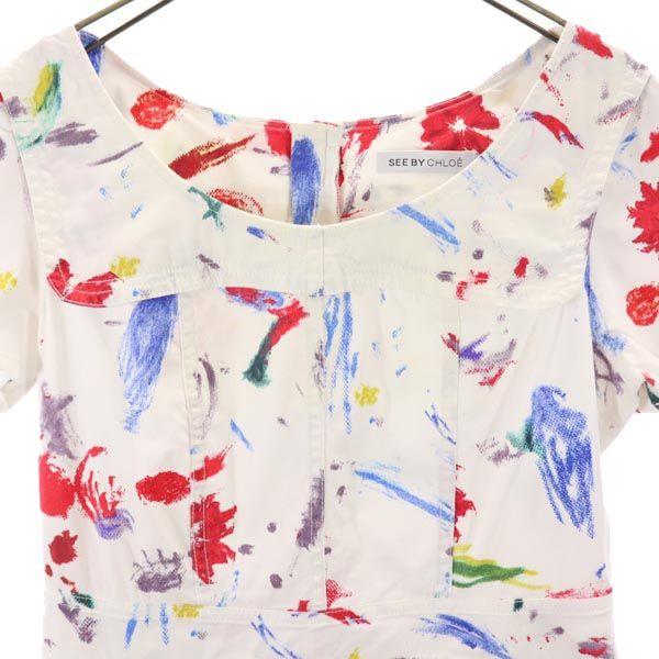 SEE BY CHLOE Overall handle Short sleeve one piece USA2 Back zip Women Used