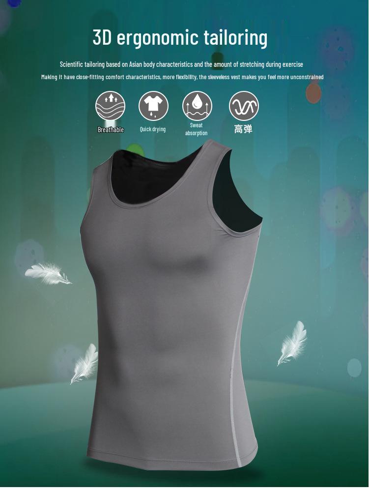Men's Quick-Dry Sleeveless Training Tank Top for Sports, Basketball, and Running