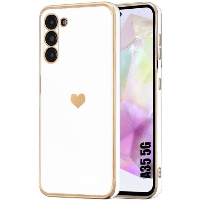 Coque de protection - samsung - galaxy a35 5g - motif cœur - souple - anti-rayure