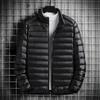 Men Cotton Coat Stand Collar Long Sleeve Zipper Closure Lightweight Jacket