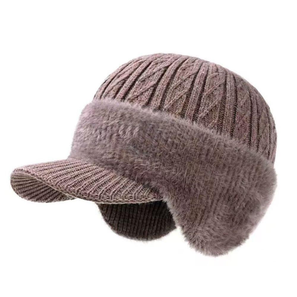 Thicken Thick Knitted Hat Knitted Outdoor Beanie Hat Ski Sports Hat Middle-aged And Elderly People