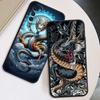 Fashion Dragon Illustration Phone Case For Motorola G85 Edge 50 G24 G35 G14 G04 40 G72 G34 G G54 G13 G32 5G Black