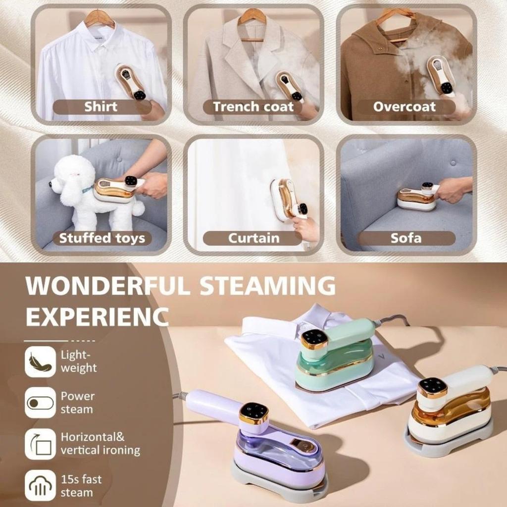 Portable Handheld Steam Iron for Household – 3-Speed Electric Iron with Steam Function